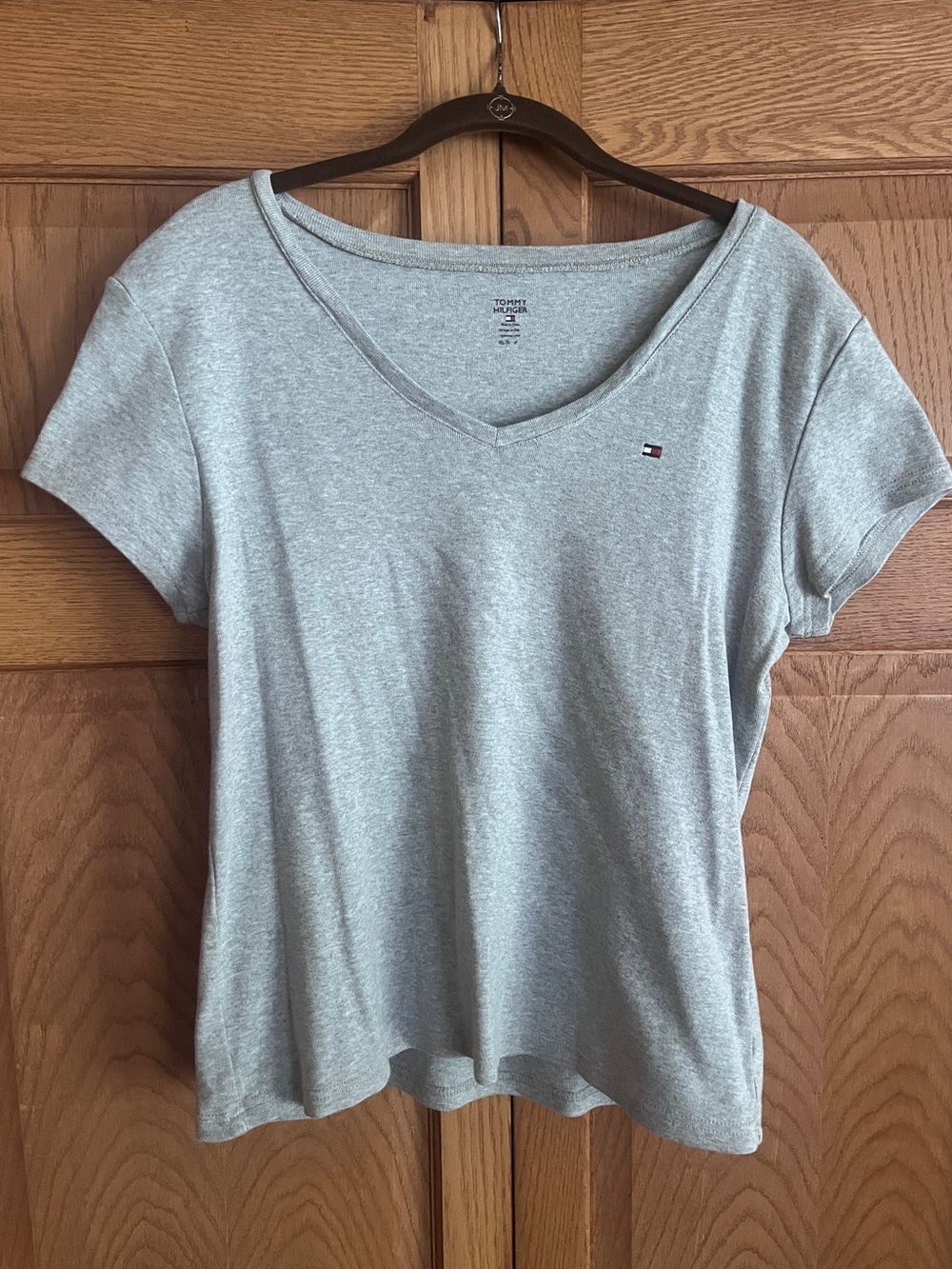Tommy Hilfiger Light Gray V-Neck Short Sleeve Tee